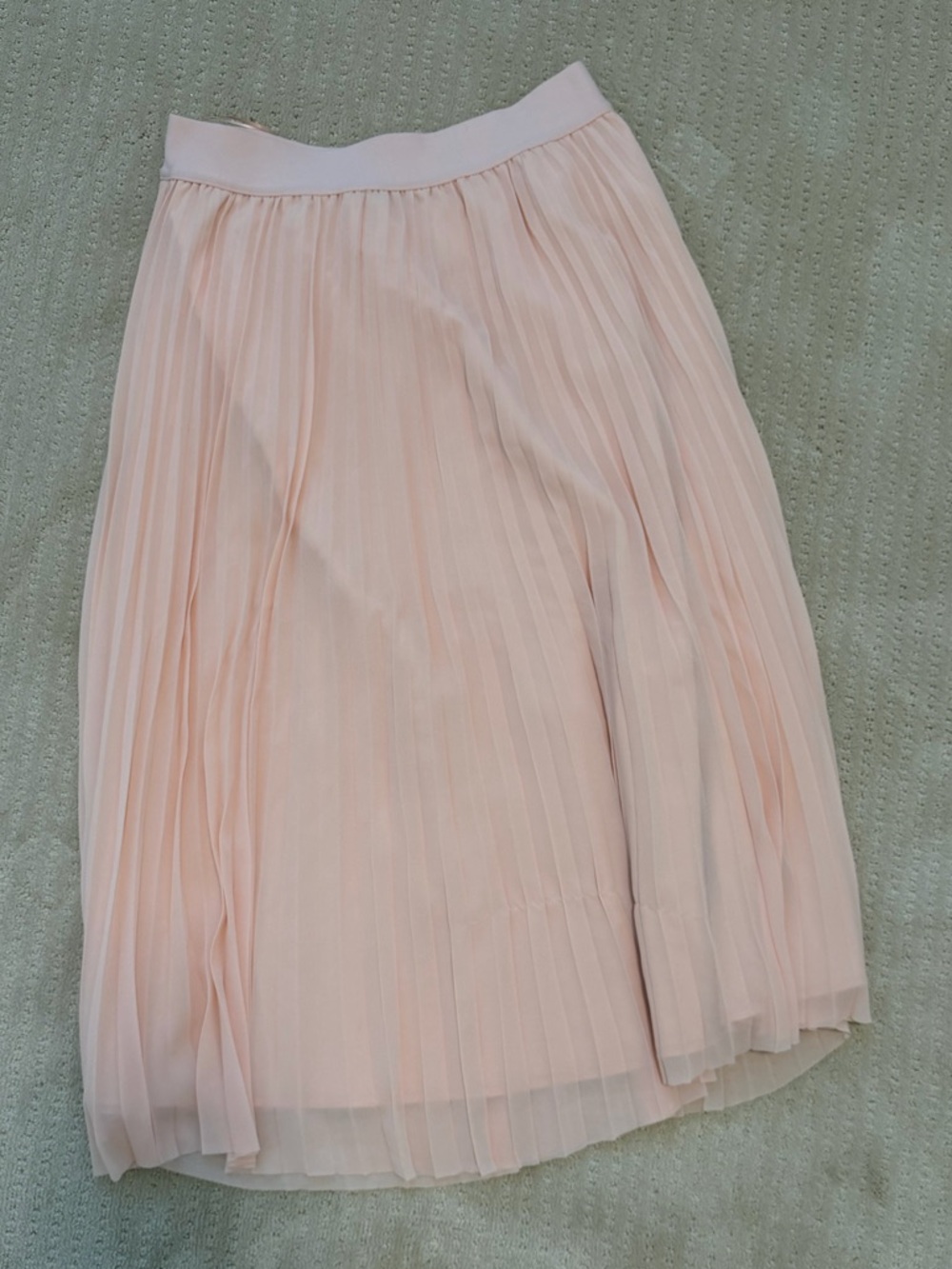 Quince Blush Pleated Chiffon Midi Skirt